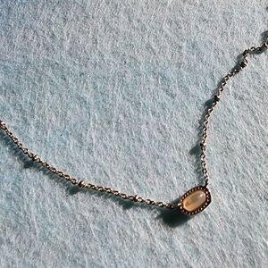 Kendra Scott Dainty Silver Necklace with Blush Gemstone Accent